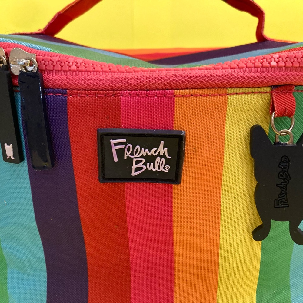 French Bull Rainbow Striped Cosmetic Bag - Picture 5 of 7